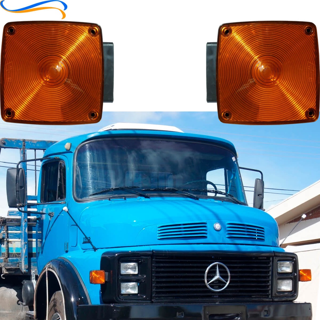 Lanterna Seta Mb 1113 1313 Pisca Caminhão Cara Preta Kit 2 Peças