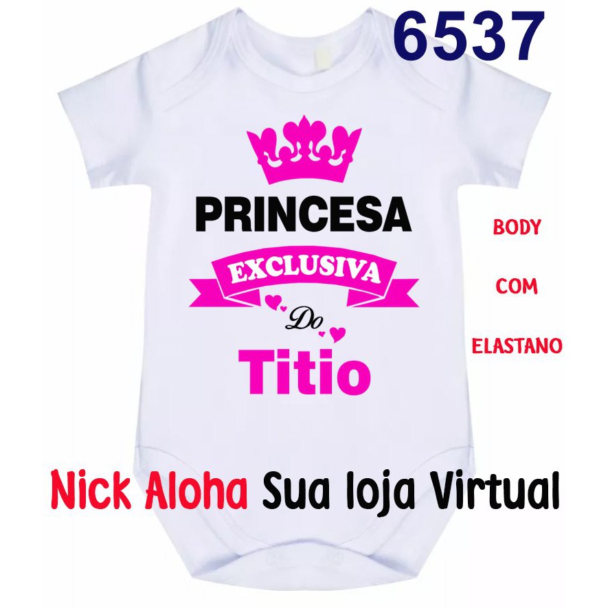 BODY BEBÊ PRINCESA EXCLUSIVA DO TITIO CÓD 6537