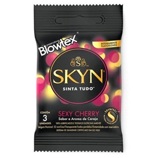 Preservativo Totalmente Flavorizado Com Sabor e Aroma de Cereja - Blowtex Skyn Sexy Cherry - 3 Unidades em Oferta na Shopee