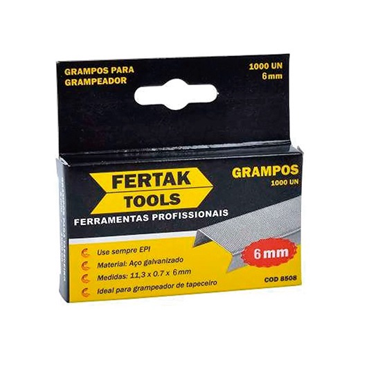 Grampos Para Grampeador 6mm Com 1000 Peças Fertak