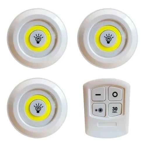 Kit Lampada LED Luminaria Spot Sem Fio Controle Remoto 6Peças Menor Preço