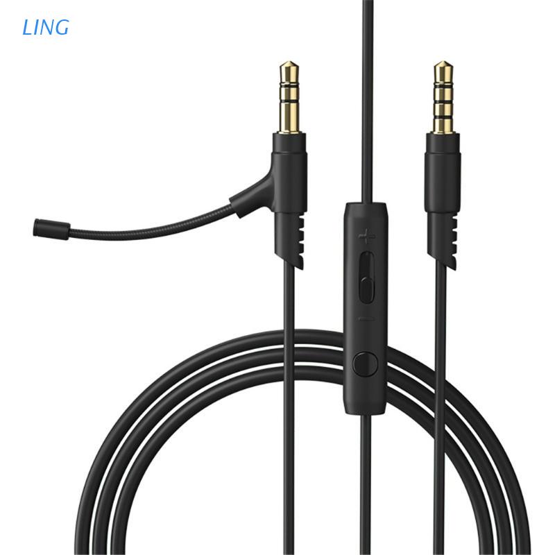 Ling Fone Ouvido Microfone 1,2m Boom Microfone Para 3,5mm Com Microfone Condensador Para / Pc / Boompro / Gaming / Headset