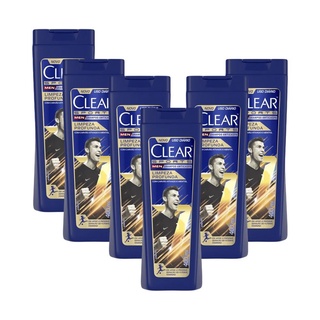 Kit 6 Shampoos Clear Men Sports Limpeza Profunda 400ml