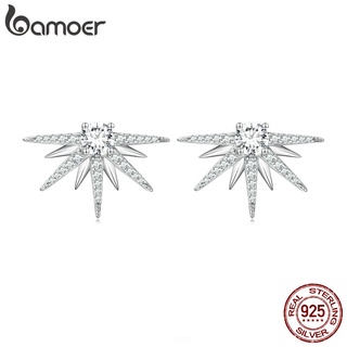 Bamoer 925 Brincos De Prata Starburst Moda Bijuteria Para Meninas Presente BSE711