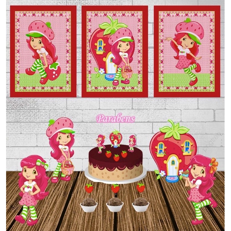 Kit Decoração para Festa Moranguinho *LEIA A DESCRIÇÃO* em Oferta na Shopee