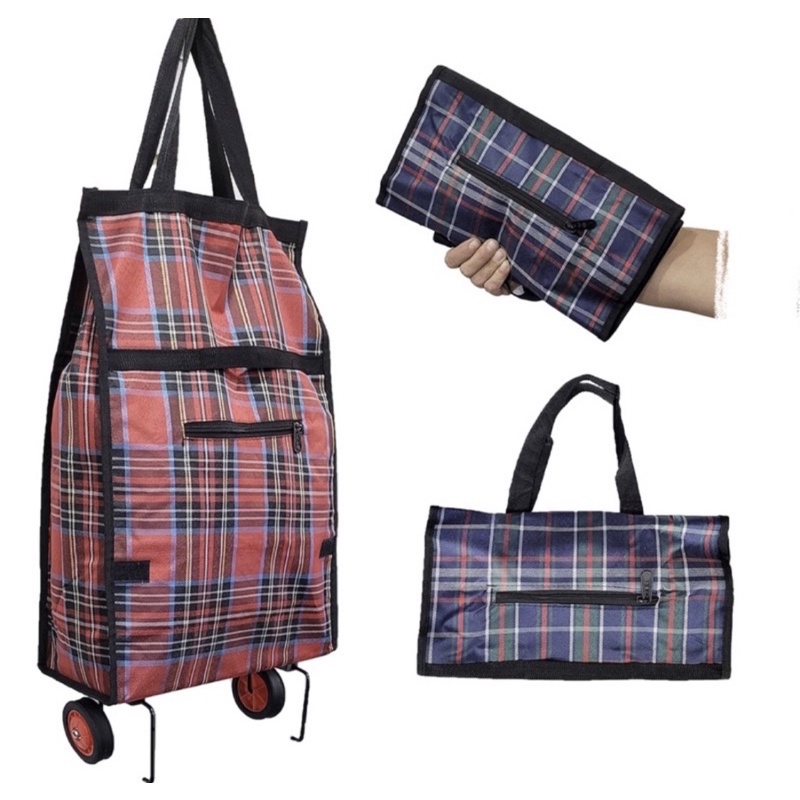 Carrinho de Compras Sacola Bolsa Dobravel Feira 2 rodas Reforçada Portatil