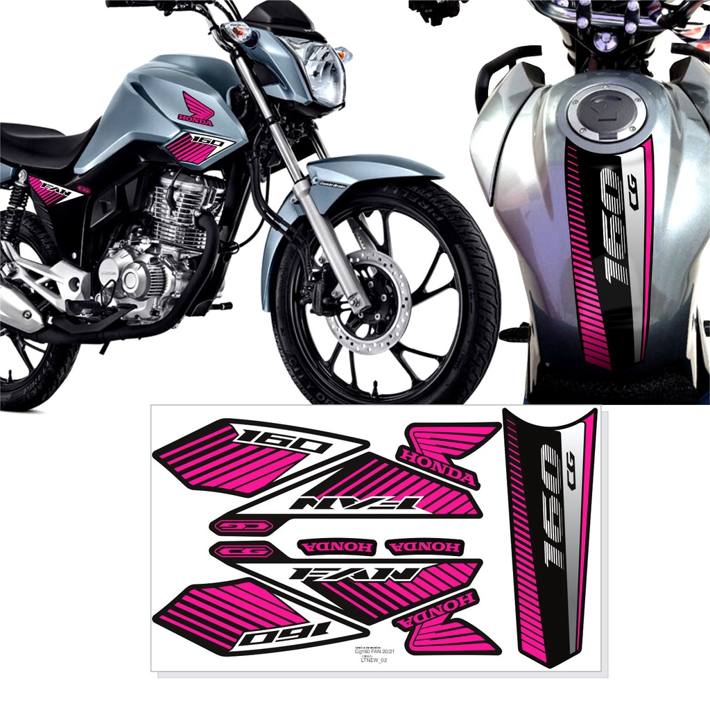 Adesivo Kit Personalizado Compatível Fan 160 Ano 20/21 LTNEW em Oferta na Shopee