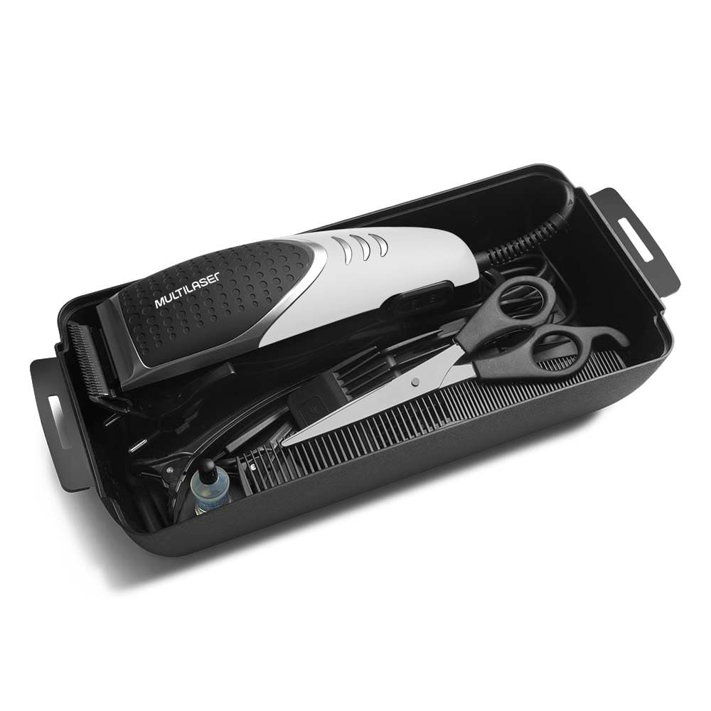 Kit Máquina Cortar Cabelo Elétrica 4 em 1 Pente Tesoura Profissional Aparador Pelos Barba Prático