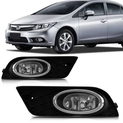 Par Farol Milha Civic 2012 2013 2014 Com Moldura