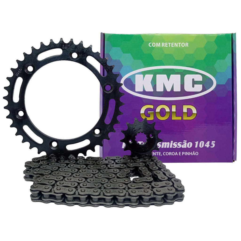 Kit Tração Completo Coroa Corrente e Pinhão Em Aço 1045 Xr 250 Tornado Kmc C/Retentor - 880470 em Oferta na Shopee