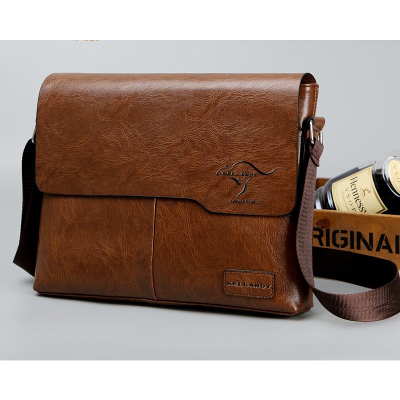 Bolsa Tiracolo Masculina De Couro Corssbody 438