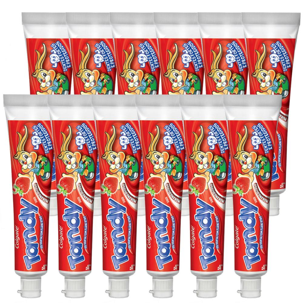 Kit Creme Dental Colgate Tandy Morangostoso 50g com 12 unidades