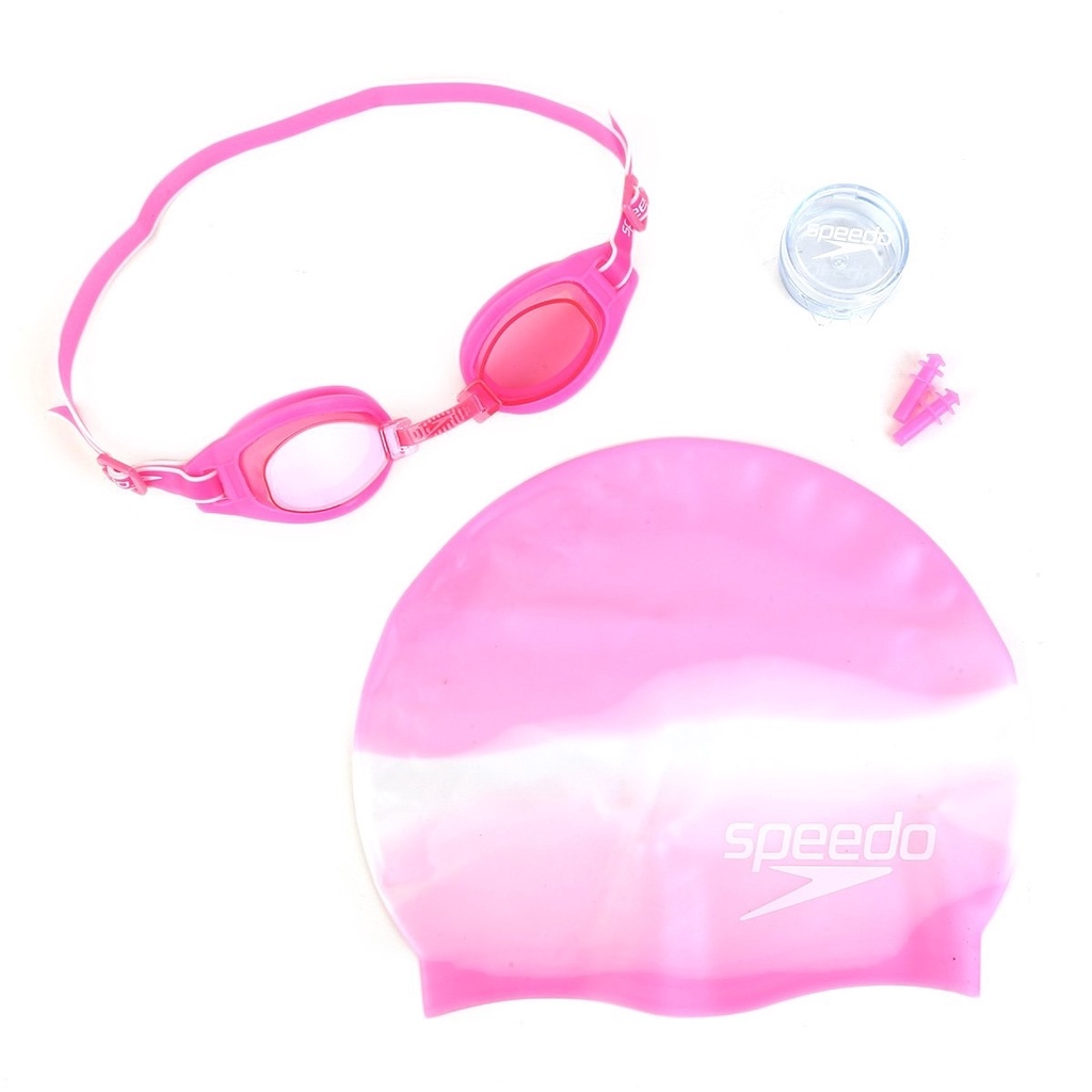 Kit de Natação com Óculos, Touca e Proteção de Ouvido Adulto 617895 Speedo Rosa
