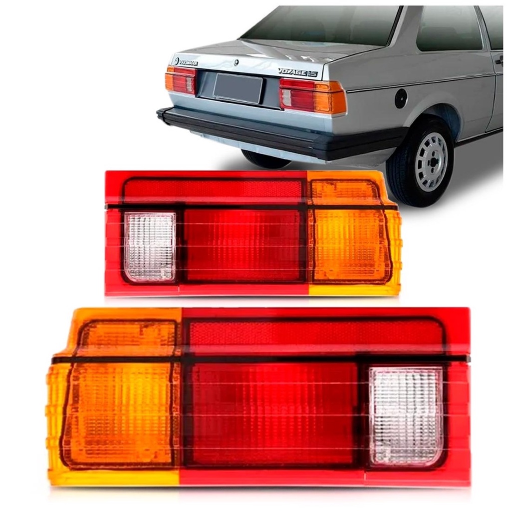 Lanterna Traseira Voyage 1985 a 1990 Tricolor Friso Preto