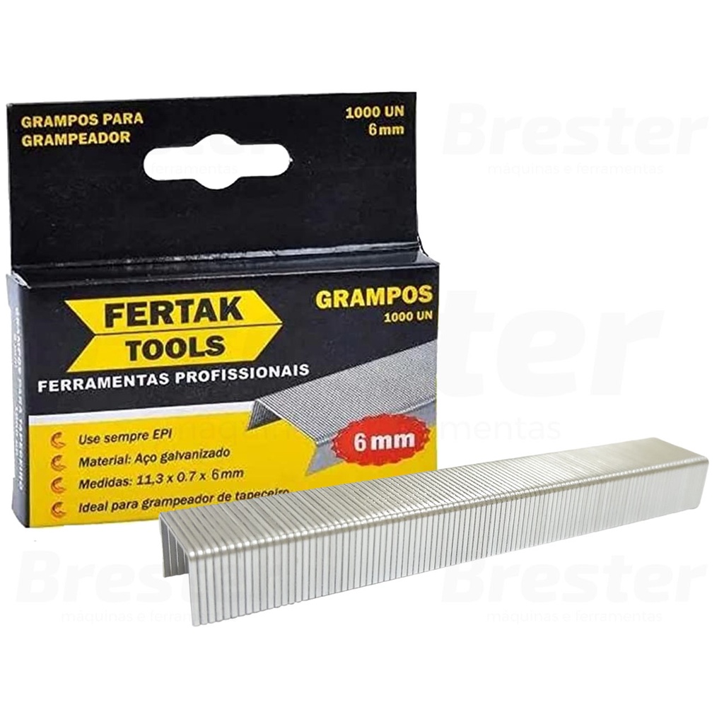 Grampo 6mm Para Grampeador Tapeceiro Com 1.000 Grampos Fertak em Oferta na Shopee