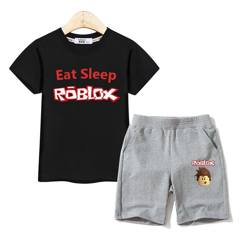 Calca Roblox Fashion Boy Set Top T Shirt Shorts 2 Peca Kid Suit