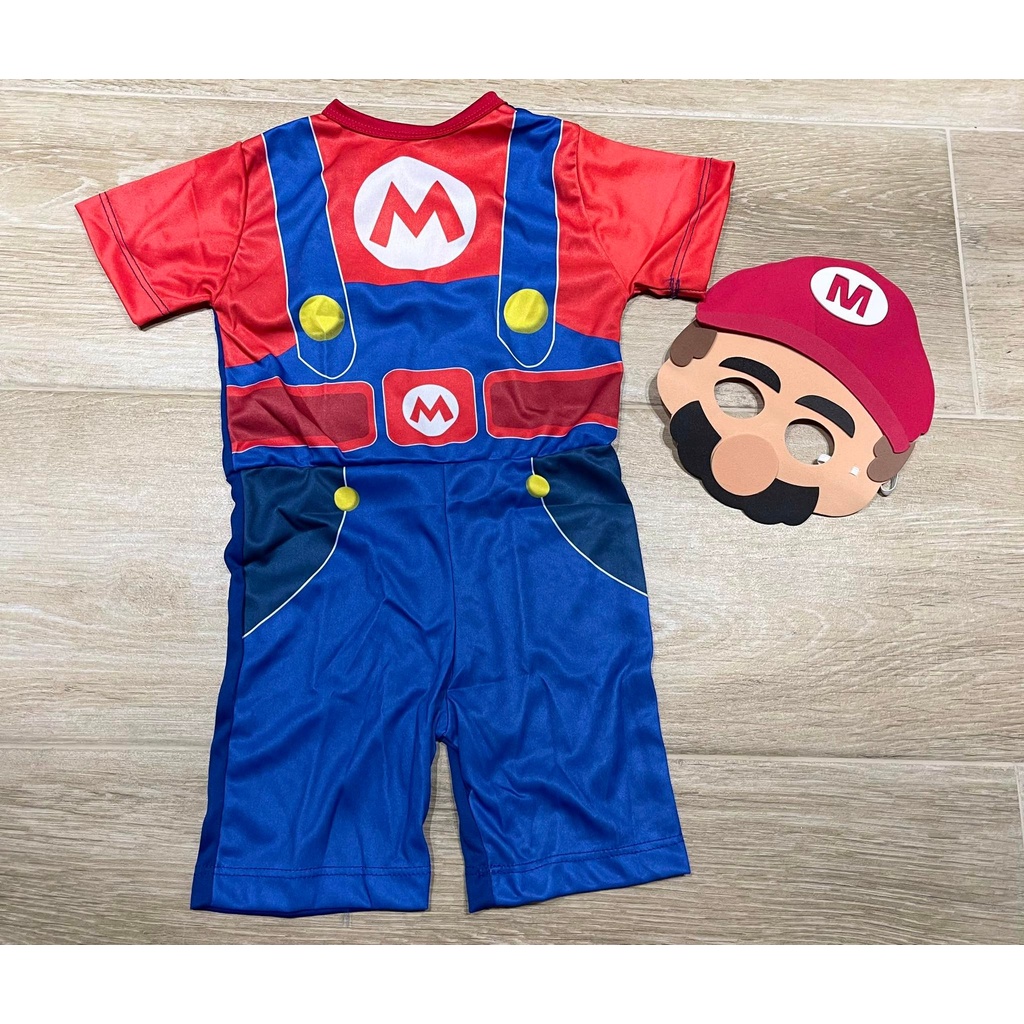 Roupa Fantasia Infantil Super Mario Nintendo Com máscara festa aniversário criança menino