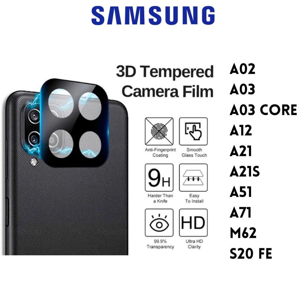 Película Câmera 3D Samsung A02 / A03 / A03 core / A12 / A13 / A22 / A23 4G / A21 / A21s / A33 / A51 / A53 / A71 / A73 / M62 / S20 FE