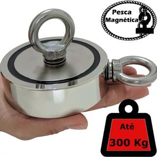 Imã De Neodímio Pesca Magnetica Até 300 Kg De Tração 2furos Diametro 94mm Pesca de Arrasto em Oferta na Shopee