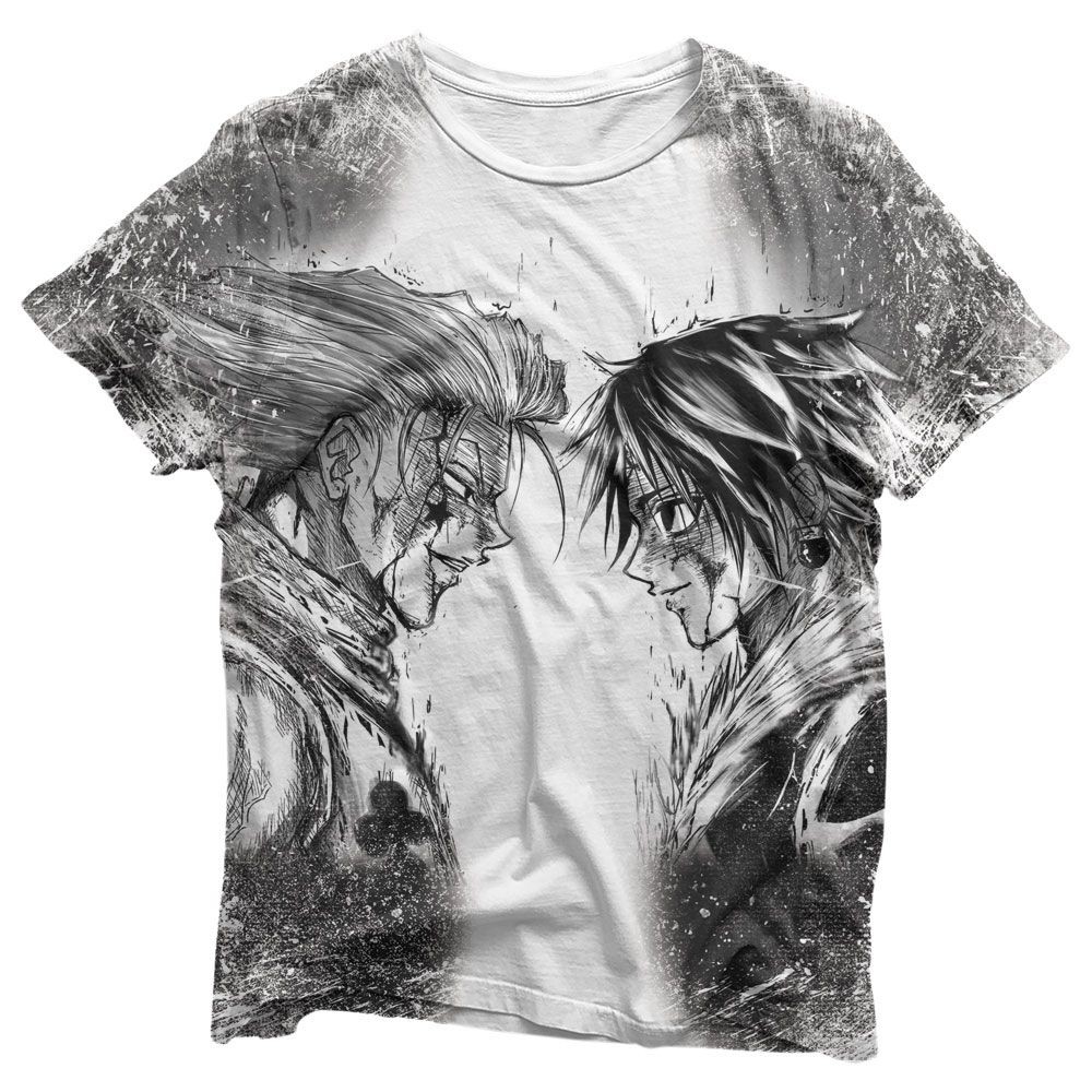Camisa Hisoka Vs Chrollo Estilo Mangá - Camisas Hunter X Hunter Estampa Total