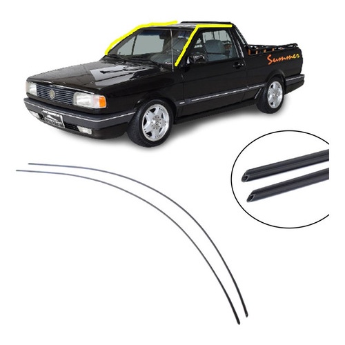 Kit Borracha Superior Porta Friso Calha Teto Saveiro Quadrada em Oferta na Shopee