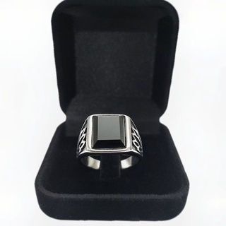 Anel Masculino Comendador Pedra Preta Aço Inox 316l em Oferta na Shopee