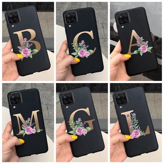 Samsung Galaxy A12 / A22 4G A125F A225F Fashion Letters Pattern Casing Black Silicone Soft TPU Cover Case