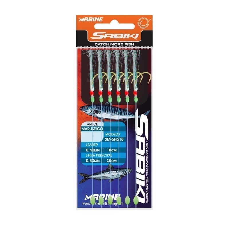 Isca Artificial Sabiki ( Anzol ) Para Pesca Marine Sports Disponível em Diversos Tamanhos em Oferta na Shopee