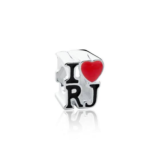 Berloque I Love RJ em Banho Prata Pulseiras Berloques