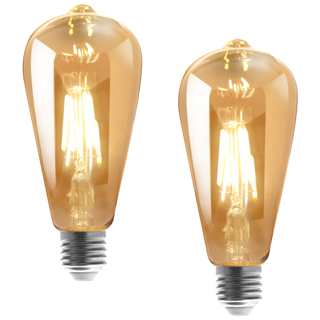 Kit 2 Lâmpadas Filamento Led Retrô Vintage St64 E27 Quente em Oferta na Shopee