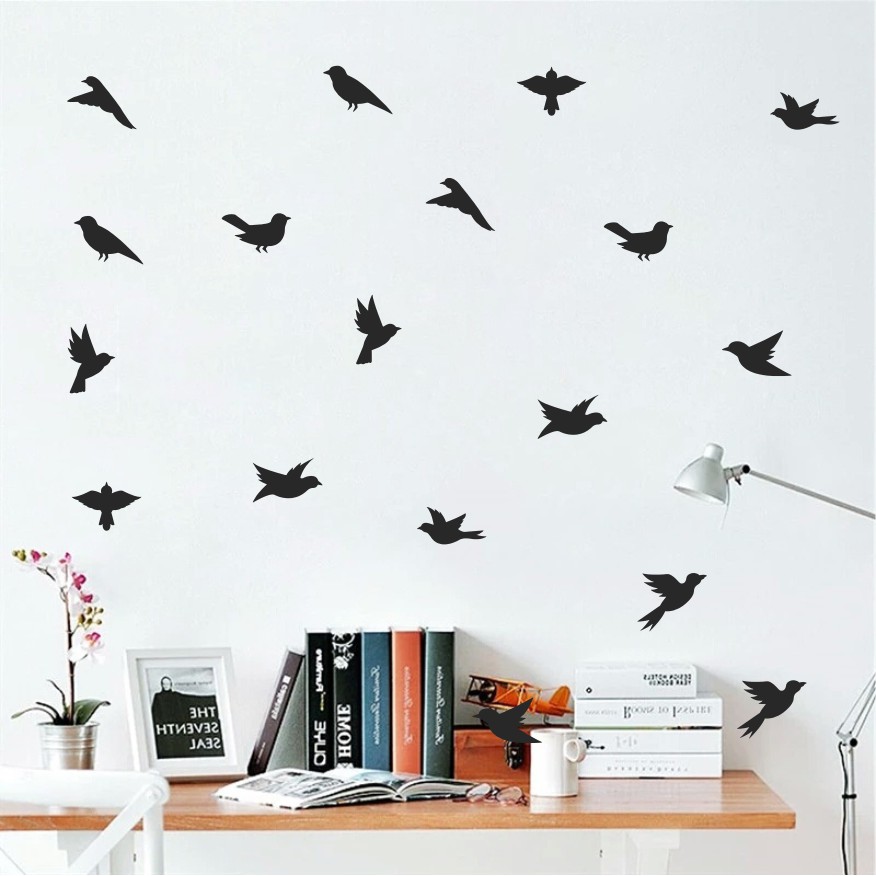 Adesivo De Parede Decorativo Parede Vidro Pássaros Passarinhos 15cm x 18 unidades