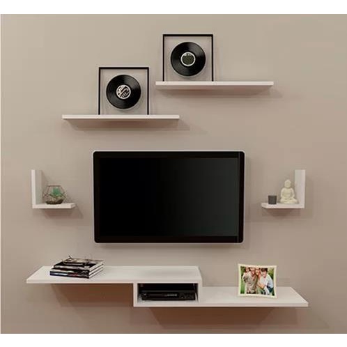 Kit Rack Suspenso Quarto Sala Com 5 Peças Nichos Suspenso Prateleiras TV Decoração Casa
