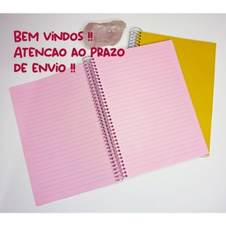 Caderno A5 com folhas e capas coloridas - 100 ou 200 Folhas