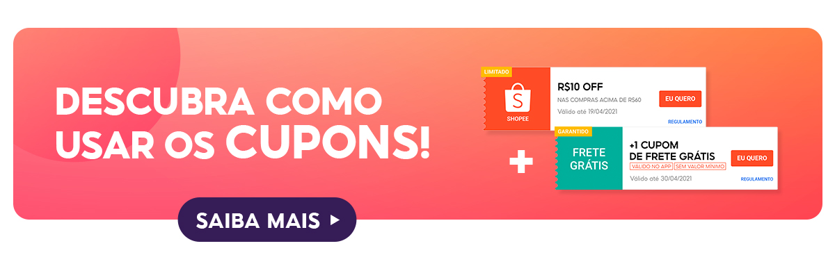 Cupons De Desconto - Shopee Brasil - Maio - 2021