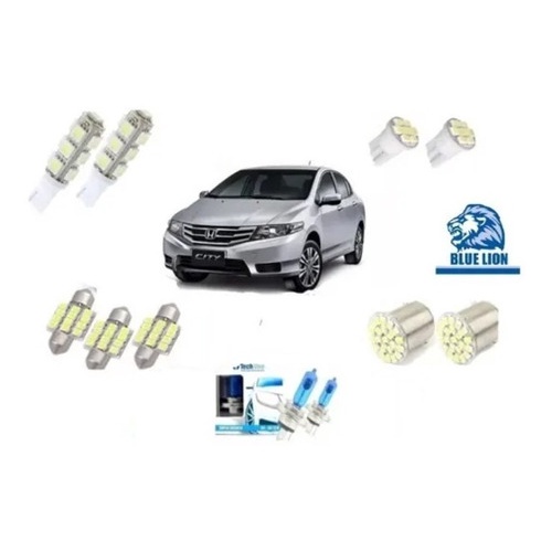 Kit Lampadas Led  City 2009 A 2012  + Super Brancas Techone