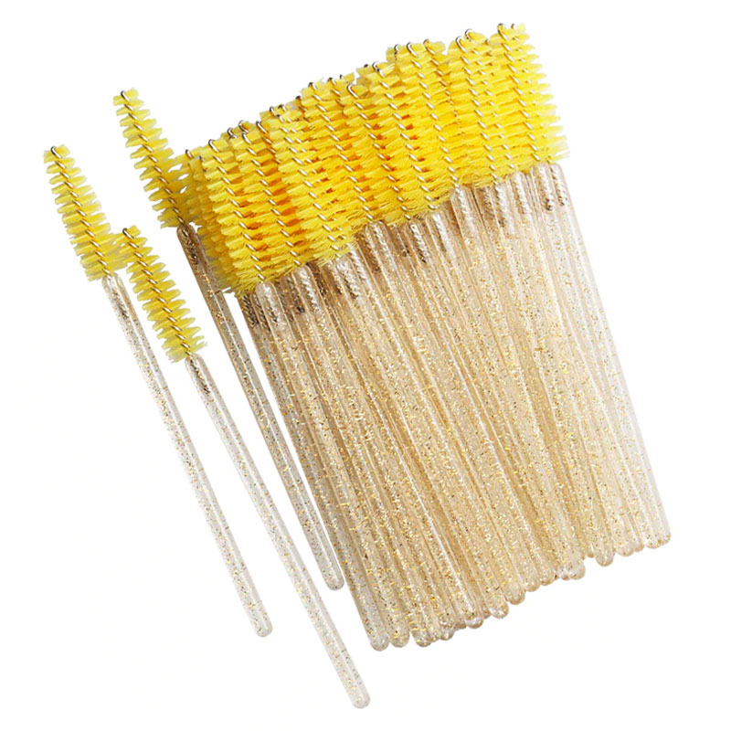 Escovinha Descartável p/ Cílios  50 Unid c/ Glitter Amarela em Oferta na Shopee