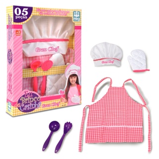 Kit Cozinheiro Gran Chef Avental Chapéu Luva Cozinha Infantil Nig Brinquedos em Oferta na Shopee