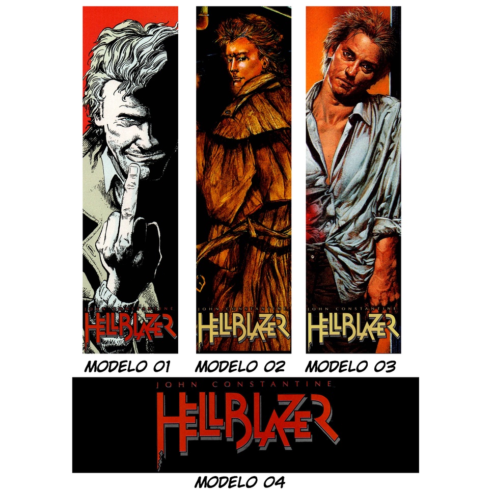 Kit 3 Marca Páginas Personalizados Plastificados Marcador de Livros Mangás Quadrinhos Hellboy Hellblazer The Darkness