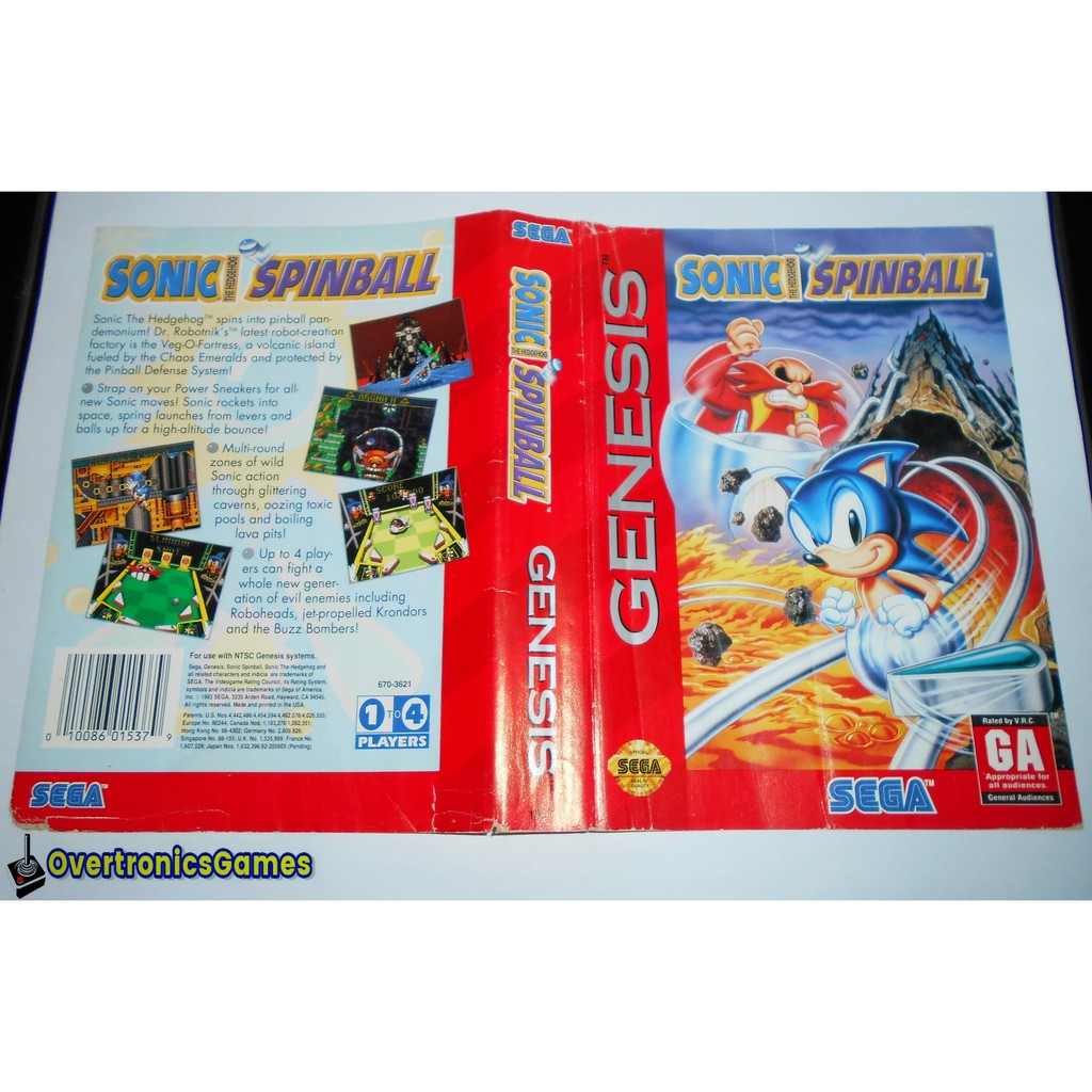 Encarte Original Sega Sonic Spinball Genesis Mega Drive | Shopee Brasil