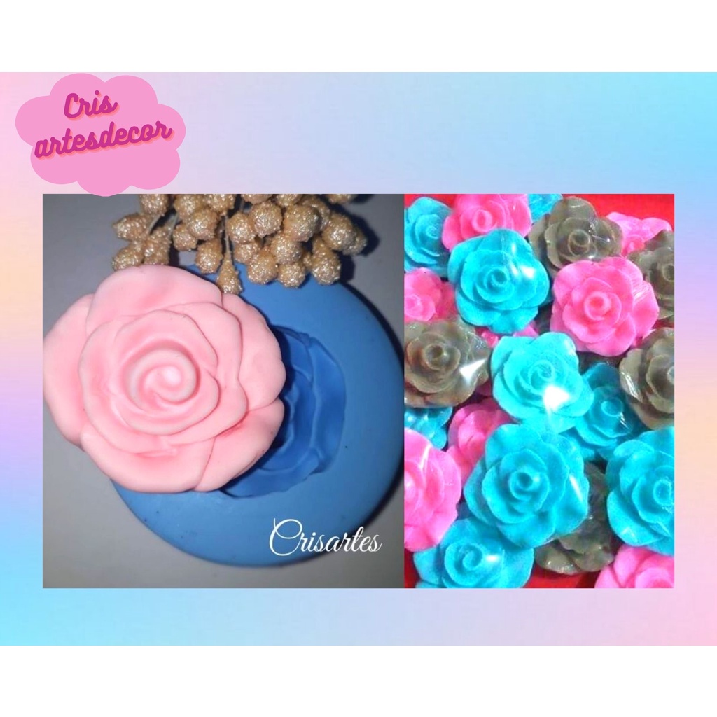 Molde De Silicone Rosa Gabriela - Cris Artesdecor