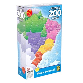 Puzzle Quebra Cabeça 200 Peças Mapa Do Brasil 03936 - Grow em Oferta na Shopee