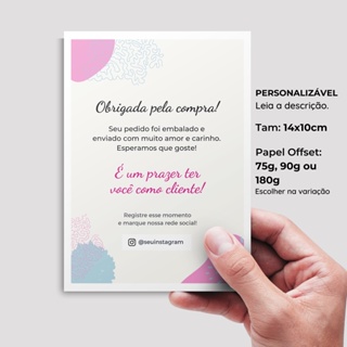 50 ou 100 Carta de Agradecimento ao Cliente Personalizável Cartão Unbox 10x14 Flyer, Panfleto, ecommerce, empresa e loja em Oferta na Shopee