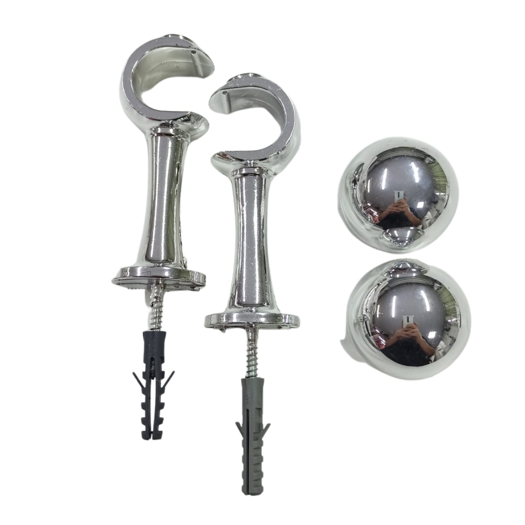 Kit de Suporte Varão Cortina Simples Par Com Ponteira Cores 28mm em Oferta na Shopee