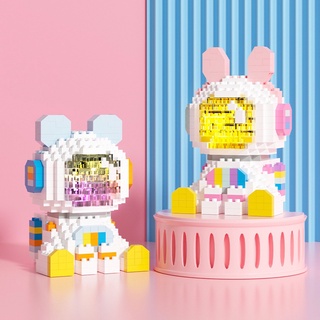 Blocos De Montar Lego Nano Bloco Espaço Incandescência Astronauta Brinquedos Educativos Decoração De Mesa