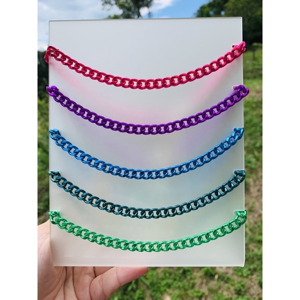 colar choker corrente lixada pintada feminina e masculino