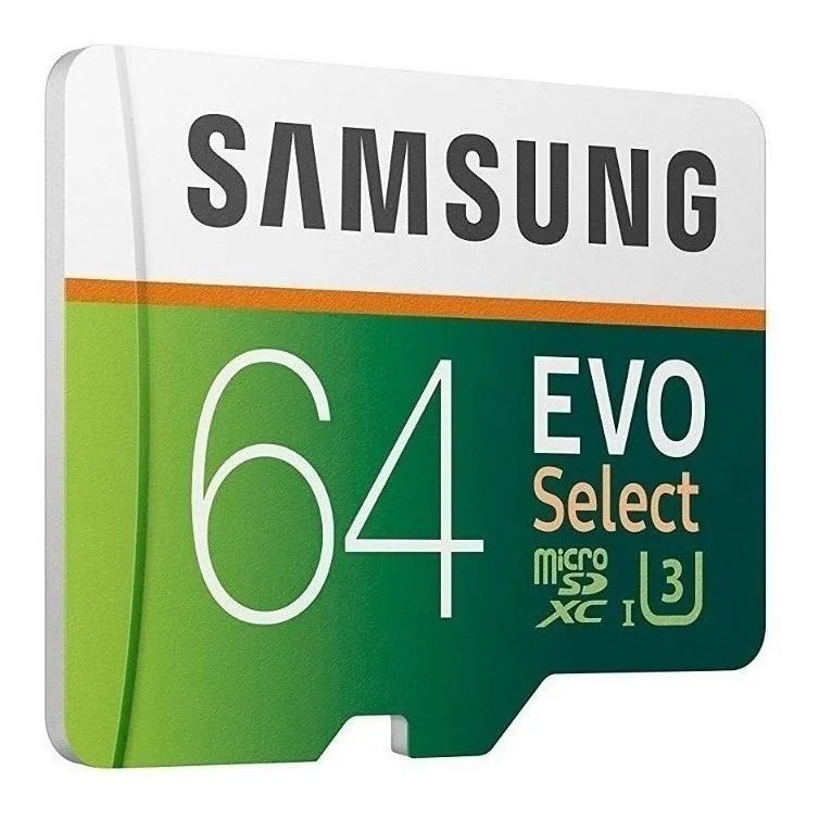 Cartão de Memória Samsung EVO TF 64GB p/Celular/Tablet/Câmera/Drone