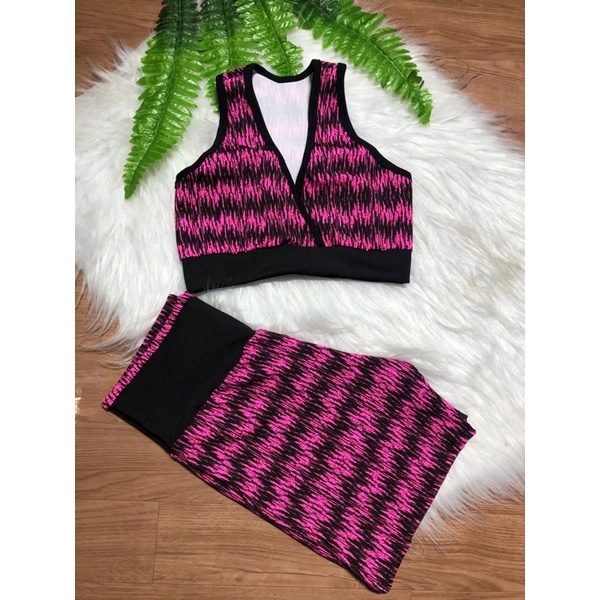 Conjunto Top Nadador + Short Cintura Alta Para Academia, atividades físicas , treinos em geral