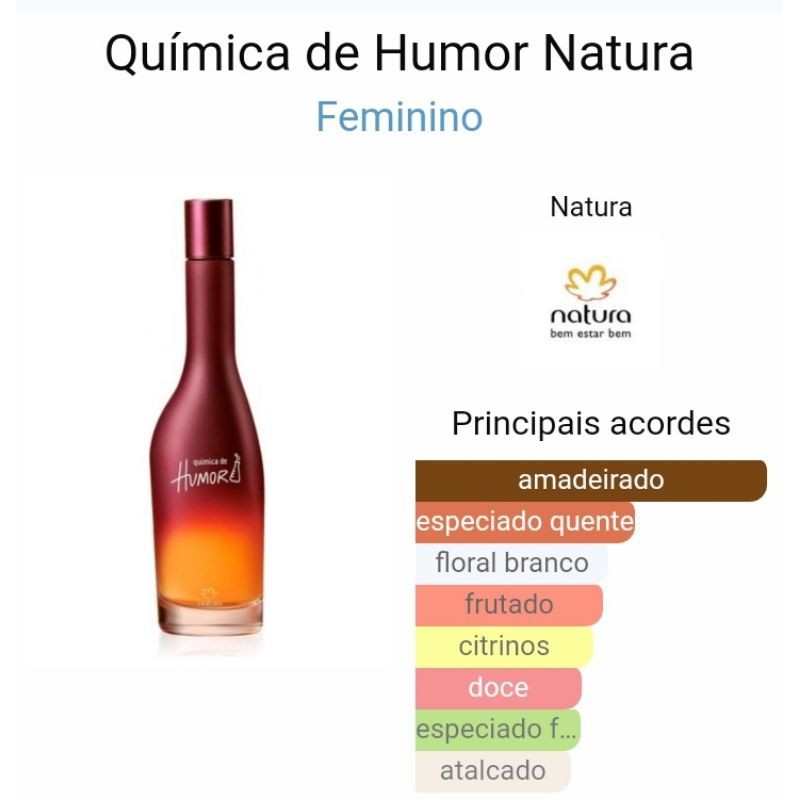 natura desodorante colônia química de humor feminino 75ml original lacrado  na caixa | Shopee Brasil