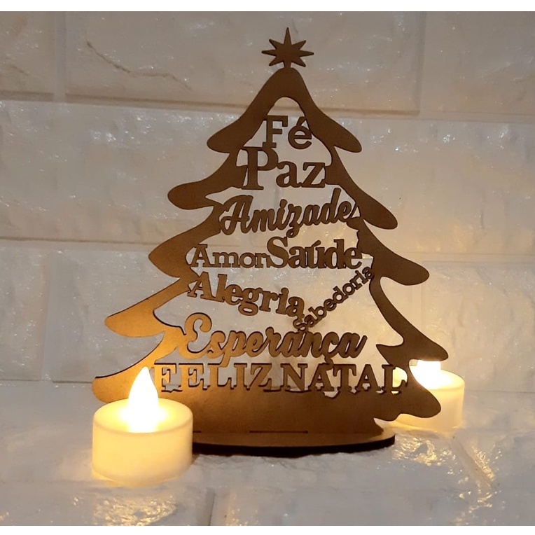 Árvore de Natal com palavras positivas 1 unidade - Sem vela de Led. |  Shopee Brasil