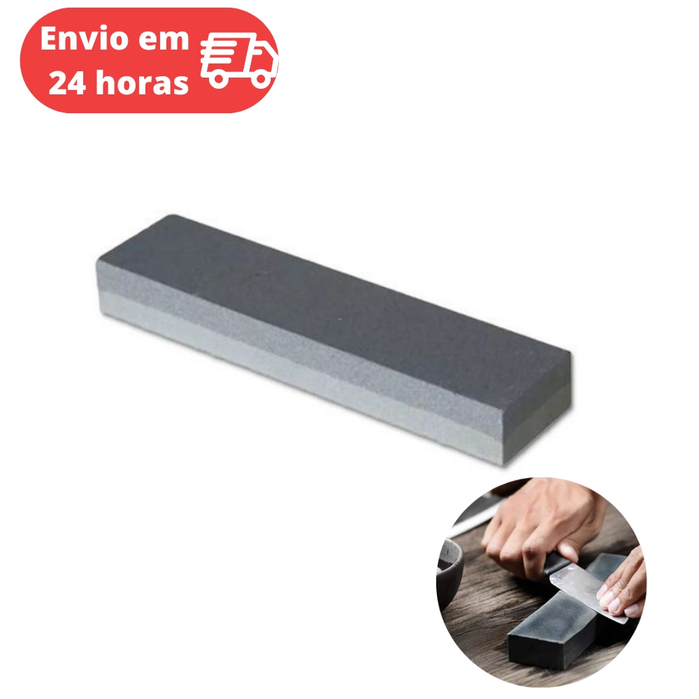 Pedra Para Amolar Afiar Facas Dupla Face Profissional 15 cm em Oferta na Shopee